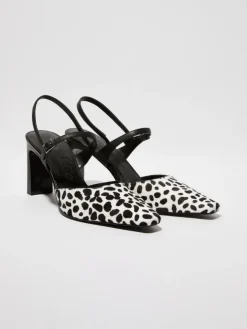 Dalmatian calf-hair pumps - white black