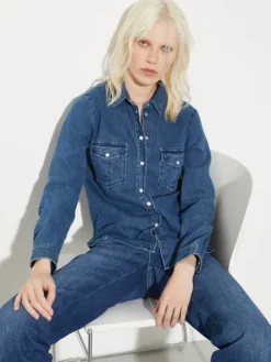 Denim blouse - navy