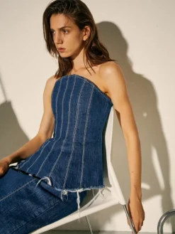 Denim corset Sami Miró &Co.llaboration - midnightblue
