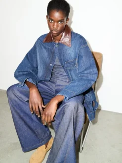 Denim shacket - navy