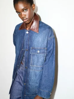 Denim shacket - navy