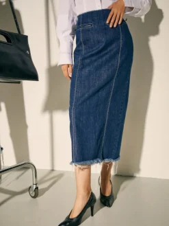 Denim skirt Sami Miró &Co.llaboration - midnightblue