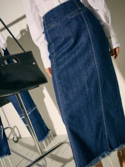 Denim skirt Sami Miró &Co.llaboration - midnightblue