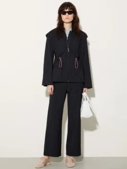 Detachable-sleeve jacket - navy