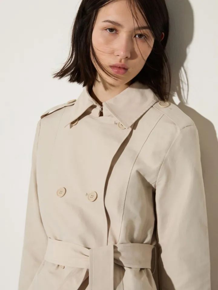 Double-breasted trench coat - beige