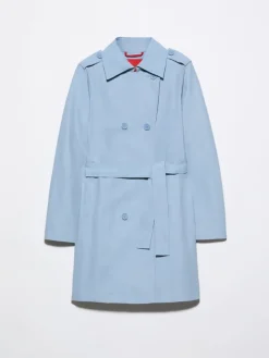 Double-breasted trench coat - light blue
