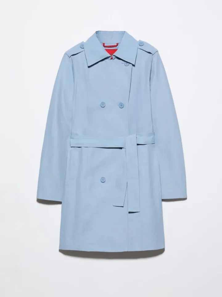Double-breasted trench coat - light blue