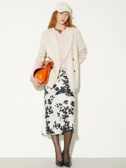 Double-breasted wool-blend blazer - beige