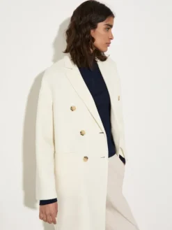 Double-sided wool coat - wool white