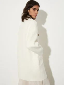 Double-sided wool coat - wool white