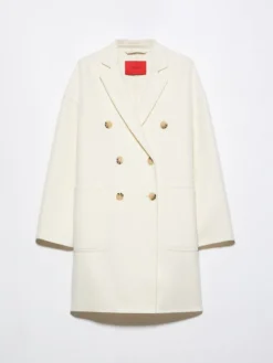 Double-sided wool coat - wool white