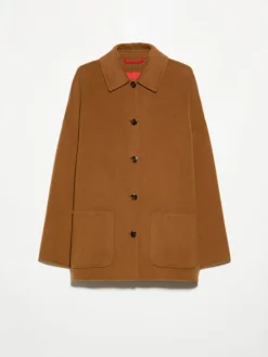 Double-sided wool shacket - camel