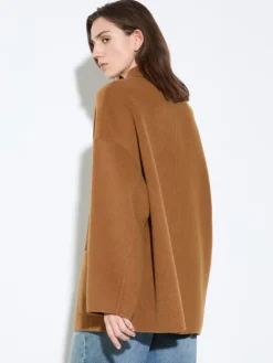 Double-sided wool shacket - camel