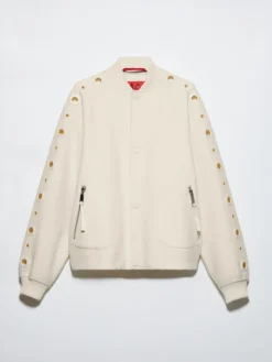 Double-woven wool bomber jacket - ice