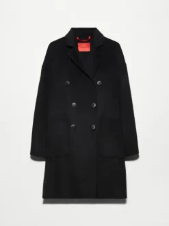 Double-woven wool coat - black