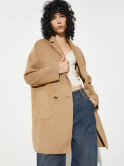 Double-woven wool coat - camel