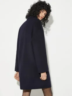 Double-woven wool coat - navy