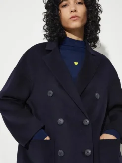 Double-woven wool coat - navy
