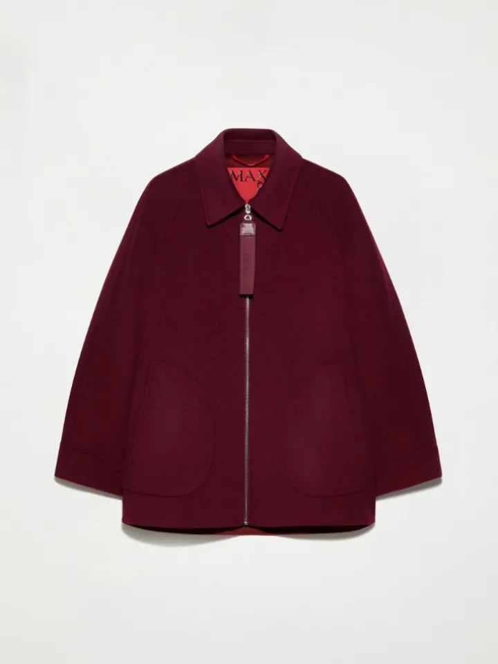 Double-woven wool jacket - bordeaux