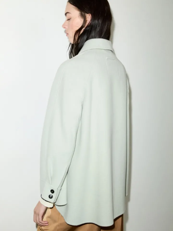 Double-woven wool jacket - jade