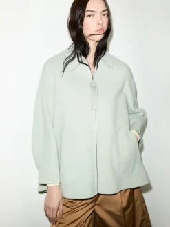 Double-woven wool jacket - jade