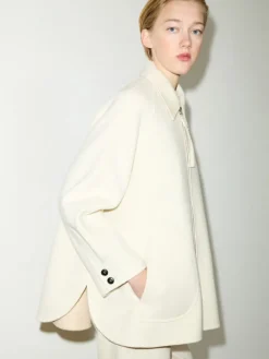 Double-woven wool jacket - wool white