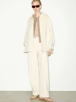 Double-woven wool jacket - wool white