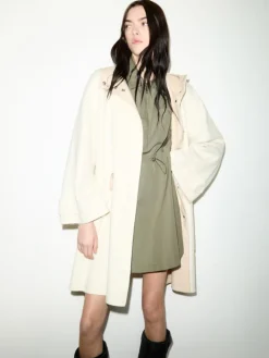 Double-woven wool parka - wool white