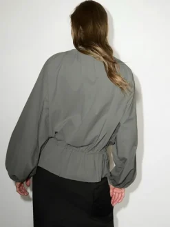 Drawstring jersey jacket - kaki