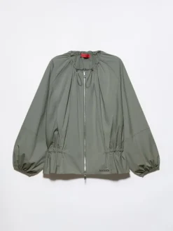 Drawstring jersey jacket - kaki