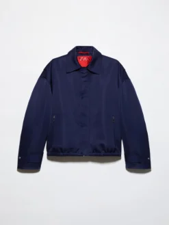 Duchesse satin bomber jacket - navy