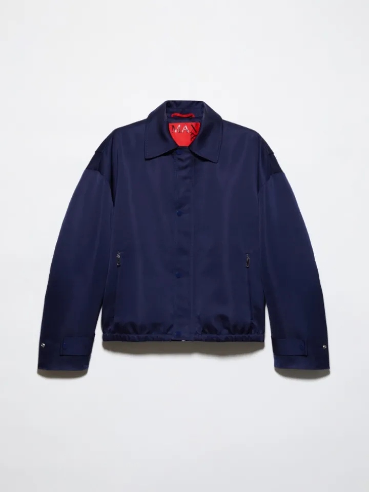 Duchesse satin bomber jacket - navy