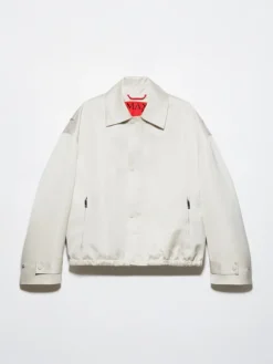 Duchesse satin bomber jacket - nudo