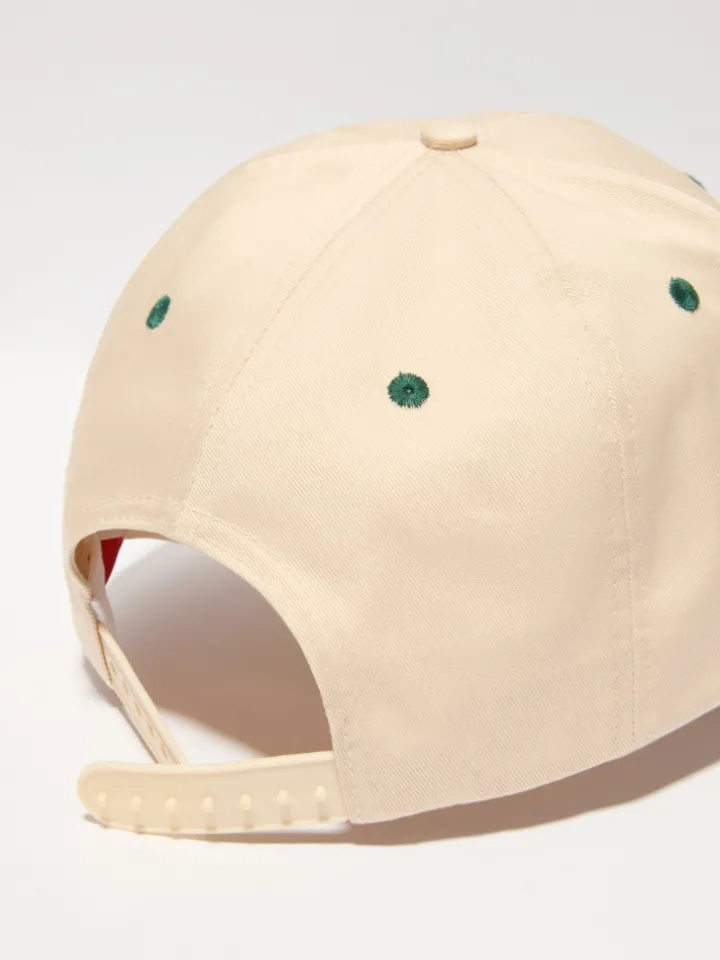 Embroidered baseball cap - cream
