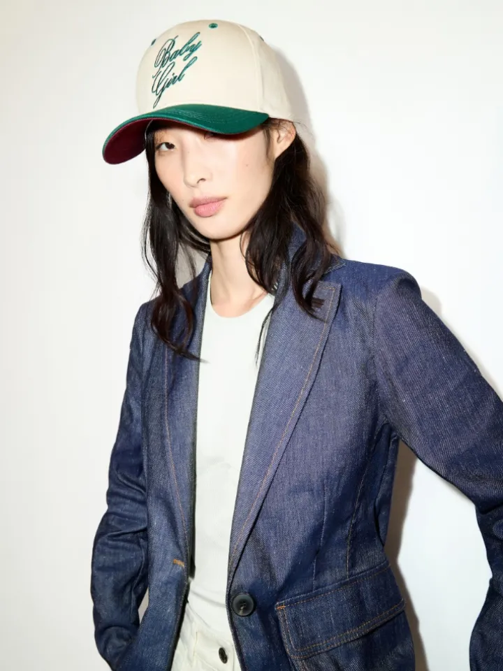 Embroidered baseball cap - cream