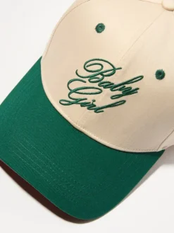 Embroidered baseball cap - cream