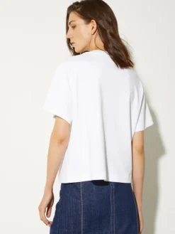 Embroidered logo T-shirt - optical white