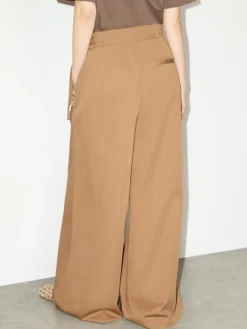 Extra-wide cotton trousers - cinnamon