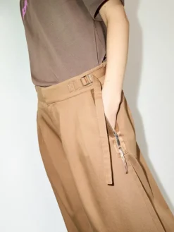 Extra-wide cotton trousers - cinnamon