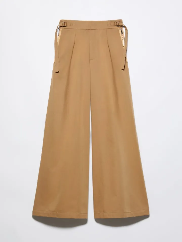 Extra-wide cotton trousers - cinnamon