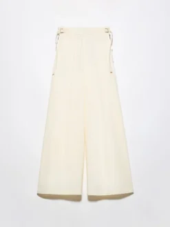 Extra-wide cotton trousers - wool white