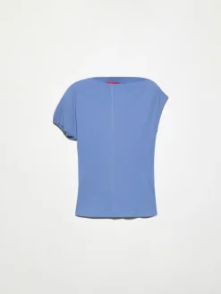 Fine rib-knit asymmetrical top - avio