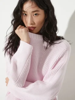 Fisherman's rib-knit jumper - pink