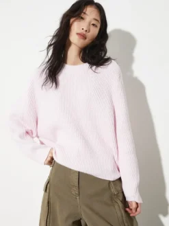 Fisherman's rib-knit jumper - pink