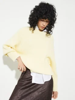 Fisherman's rib-knit jumper - vanilla