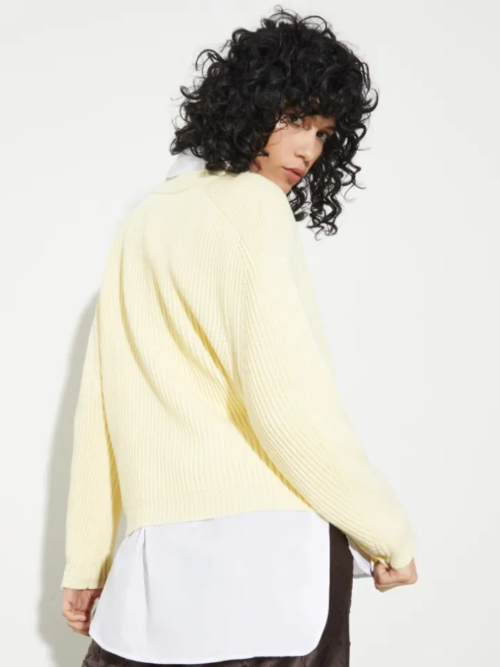 Fisherman's rib-knit jumper - vanilla