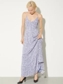 Flared maxi dress - aubergine