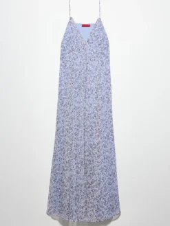Flared maxi dress - aubergine