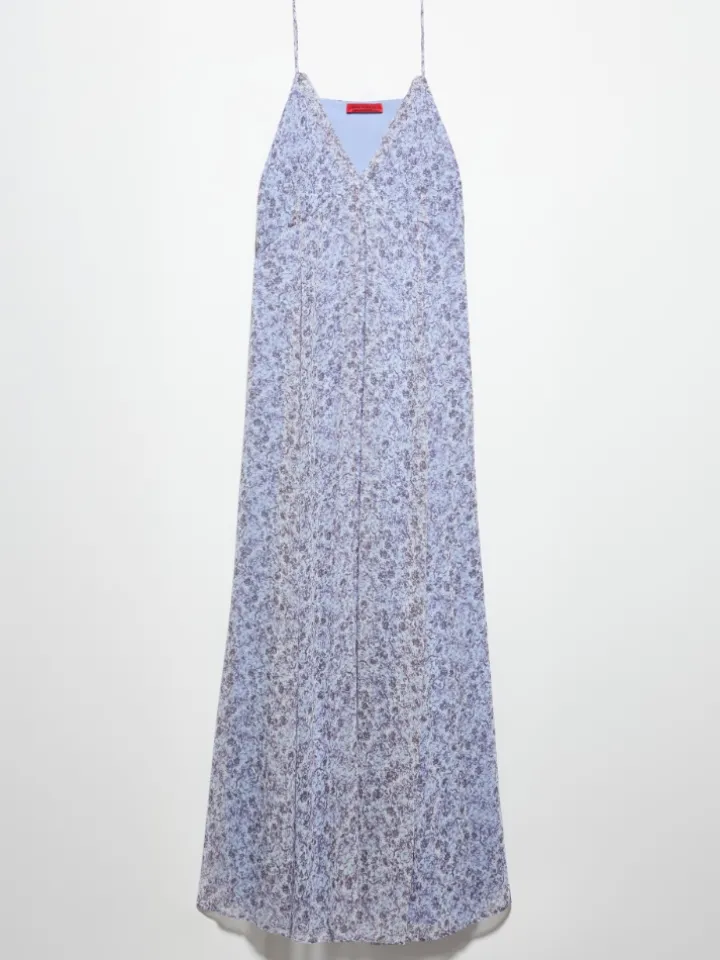 Flared maxi dress - aubergine