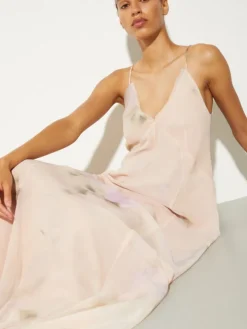 Flared maxi dress - peach
